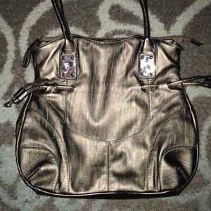 Silver leather purse